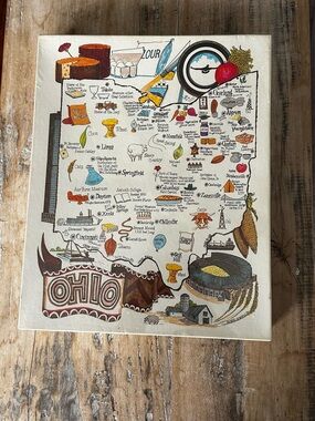 Ohio 550 Piece Puzzle State Map Vintage